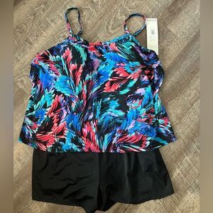 Trimshaper Farrah Swim Romper Plus- Size 22W